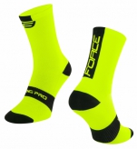 Skarpetki FORCE LONG PRO, fluo-czarne L-XL