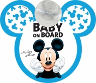 Tabliczka z przyssawką do szyby BABY ON BOARD Mickey